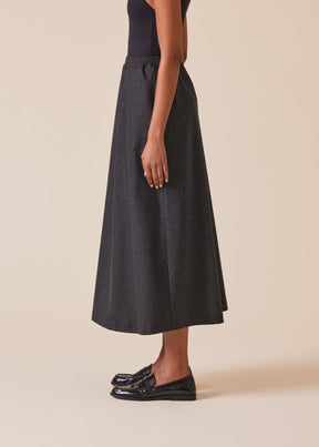 wool A-line skirt