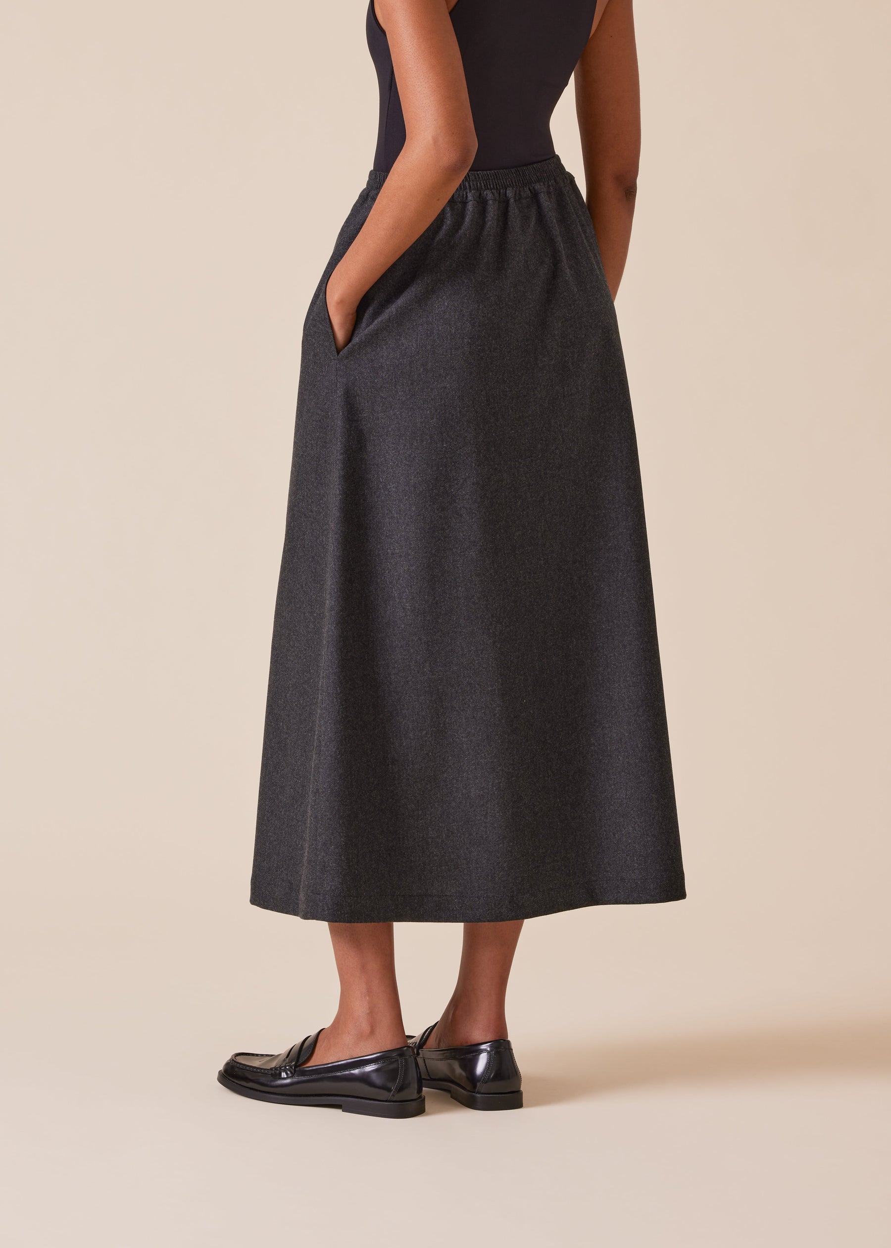 wool A-line skirt