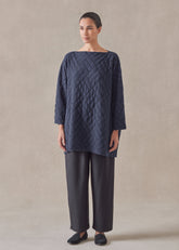 cashmere square 3/4 sleeve sweater - long