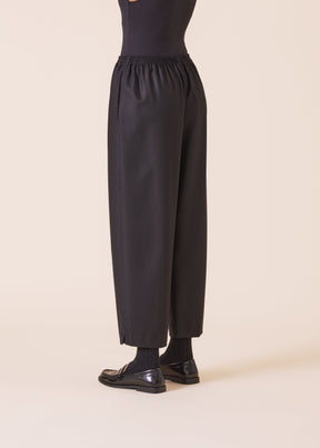 wool silk mix longer japanese trouser with ankle slits