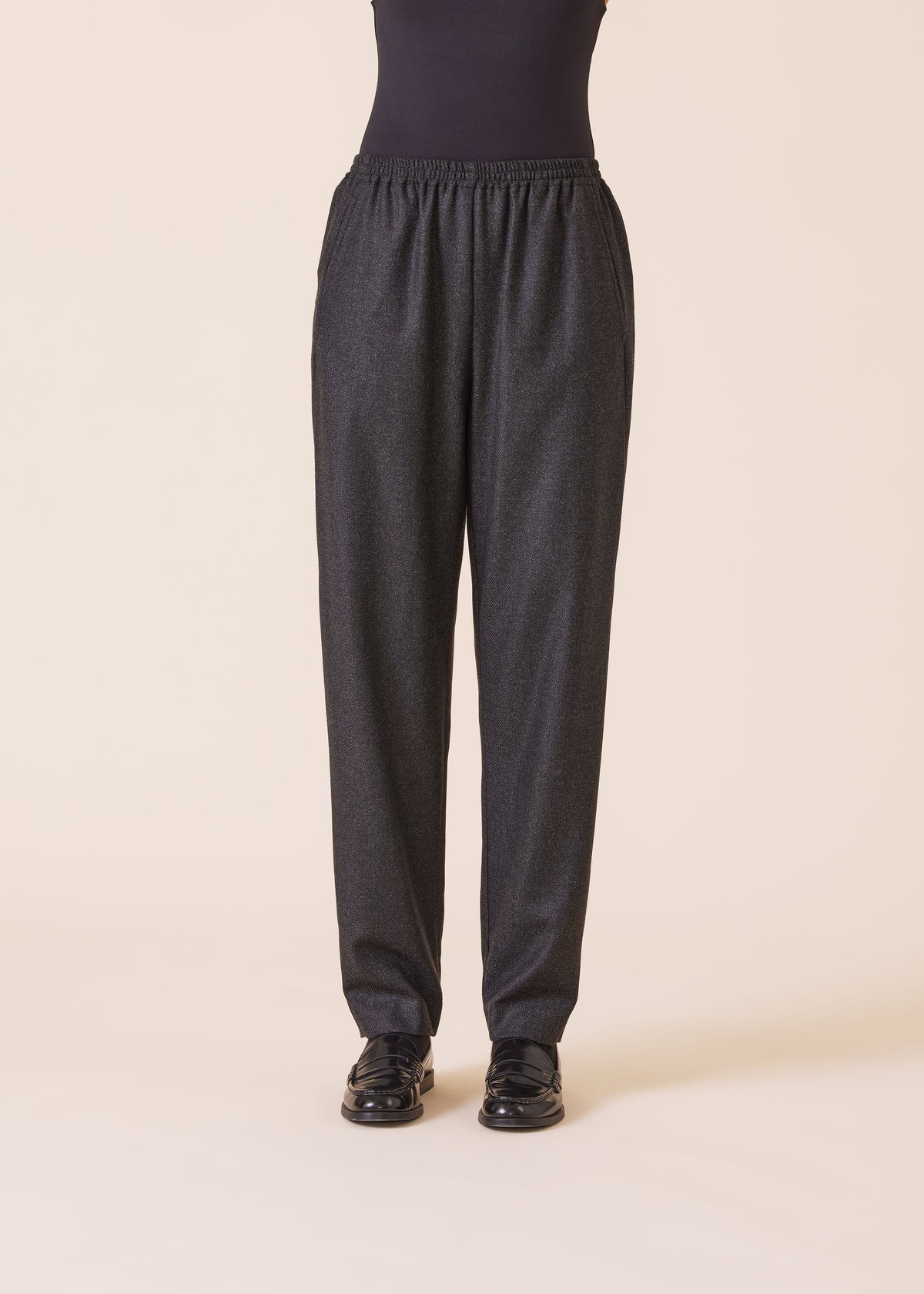 wool silk mix side insert tapered regular trouser