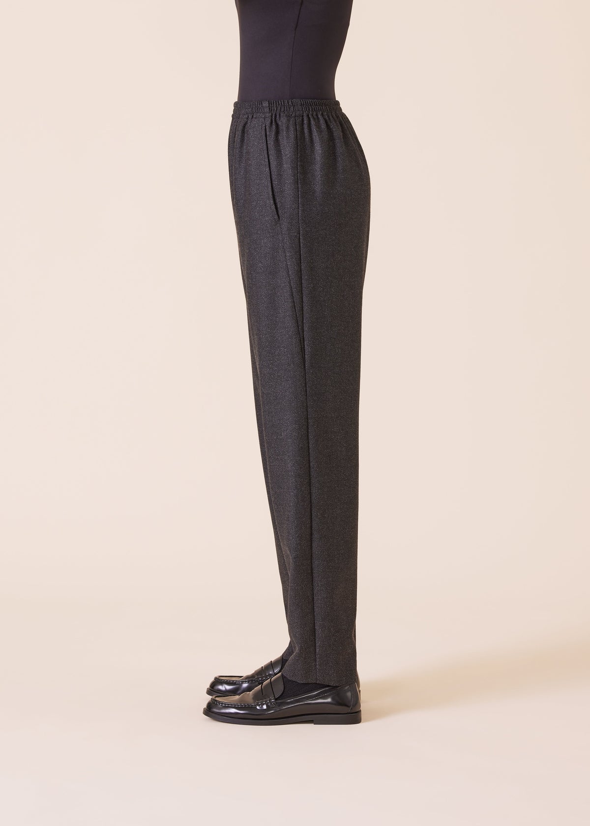 wool silk mix side insert tapered regular trouser