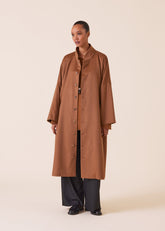 cashmere chinese imperial coat with chinese collar - full length